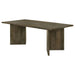 Roman Mango Brown Rectangular Double V-Leg Dining Table Default -DTYStore