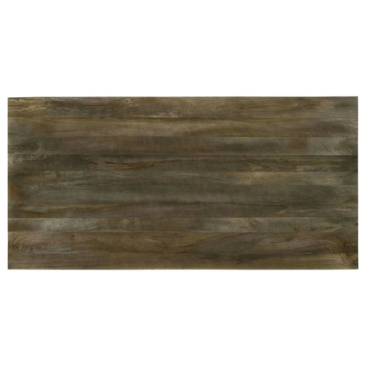 Roman Mango Brown Rectangular Double V-Leg Dining Table Default -DTYStore