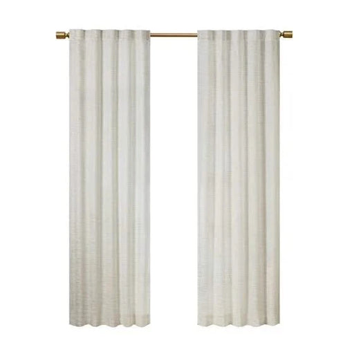 Room Darkening Metallic Printed Poly Velvet Rod Pocket/Back Tab Window Panel Pair White/Gold 37x84' Default -DTYStore