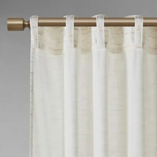 Room Darkening Metallic Printed Poly Velvet Rod Pocket/Back Tab Window Panel Pair White/Gold 37x95' Default -DTYStore