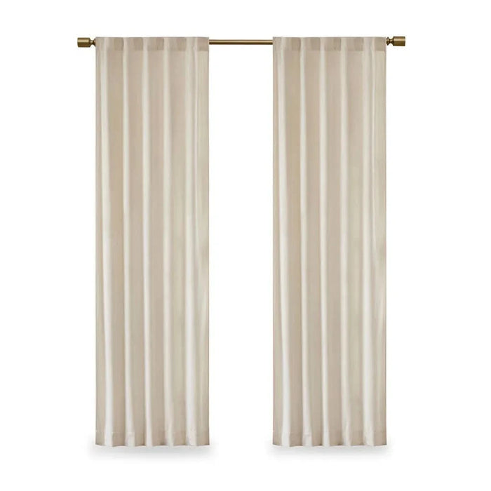 Room Darkening Metallic Printed Poly Velvet Rod Pocket/Back Tab Window Panel Pair Ivory 37x95' - DTY Store