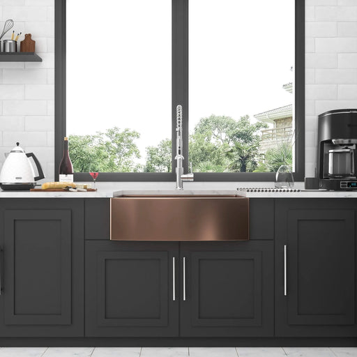 Rose Gold Farmhouse Sink - 36 Inch Stainless Steel 16 Gauge Apron Front Kitchen Sink Default -DTYStore