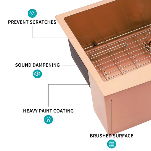 Rose Gold Farmhouse Sink - 36 Inch Stainless Steel 16 Gauge Apron Front Kitchen Sink Default -DTYStore