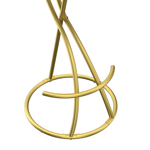 Round Bar Stools S-shaped Stripe Kitchen Stool Set of 2 Modern Velvet Upholstered Counter Chair for Dining Room (Gold & Stripe) Default -DTYStore