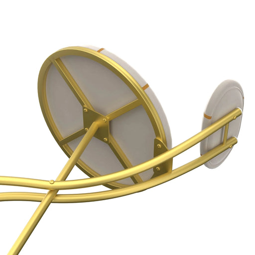 Round Bar Stools S-shaped Stripe Kitchen Stool Set of 2 Modern Velvet Upholstered Counter Chair for Dining Room (Gold & Stripe) Default -DTYStore