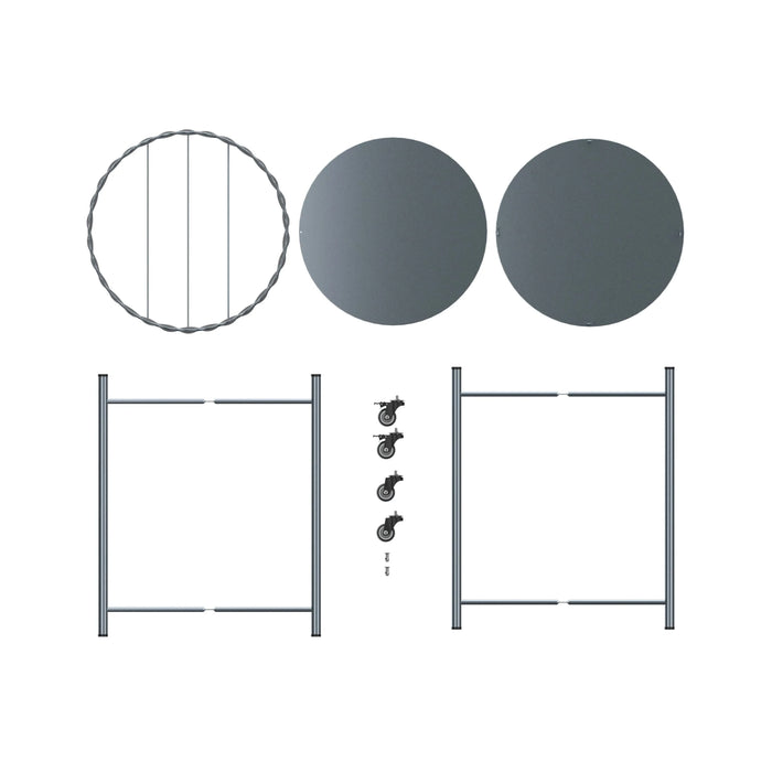 Round Coffee Table with Wheels 2-Tier Movable Side Tables Silver Metal Detachable Bedside Nightstand for Bedroom Living Room End Tables Next To Sofa (Silver Gray) Default -DTYStore