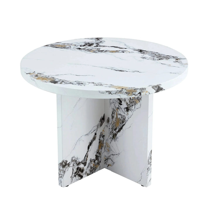 Round Dining Table for 4-6, 42 Inch Modern Kitchen Table Small Dinner Table MDF Kitchen Dinning Table for Cafe Restaurant Wine Bar Home Office Conference (Only Table) Default -DTYStore