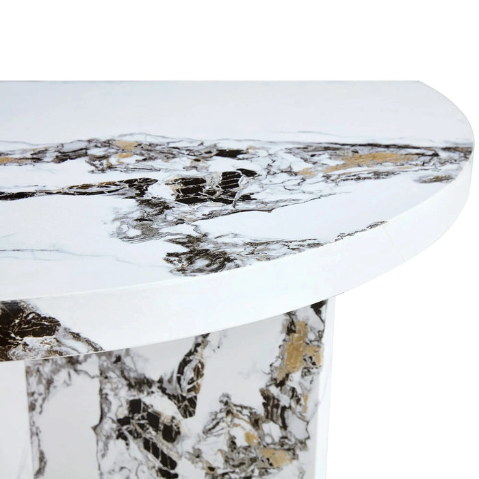 Round Dining Table for 4-6, 42 Inch Modern Kitchen Table Small Dinner Table MDF Kitchen Dinning Table for Cafe Restaurant Wine Bar Home Office Conference (Only Table) Default -DTYStore