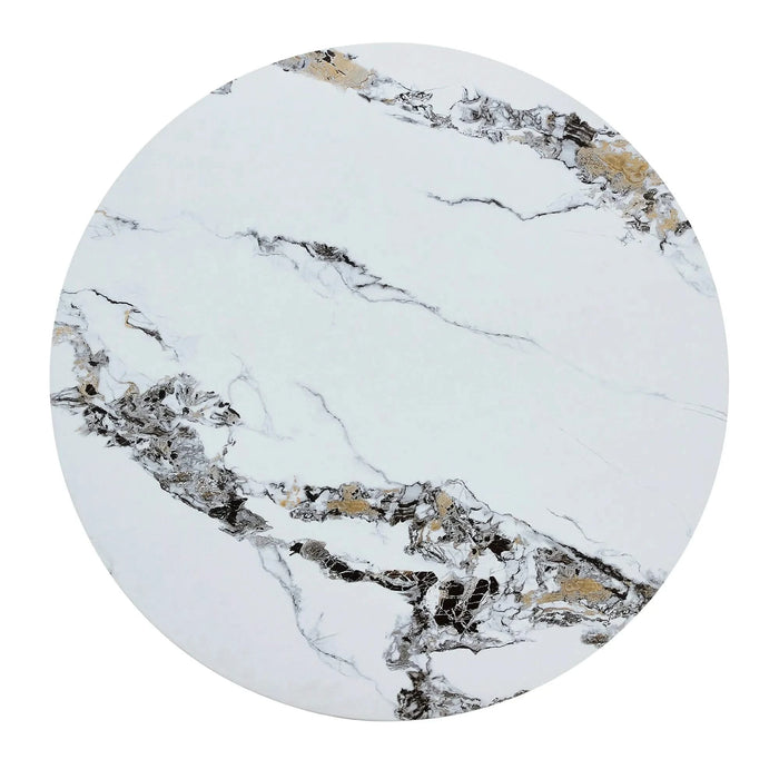 Round Dining Table for 4-6, 42 Inch Modern Kitchen Table Small Dinner Table MDF Kitchen Dinning Table for Cafe Restaurant Wine Bar Home Office Conference (Only Table) Default -DTYStore