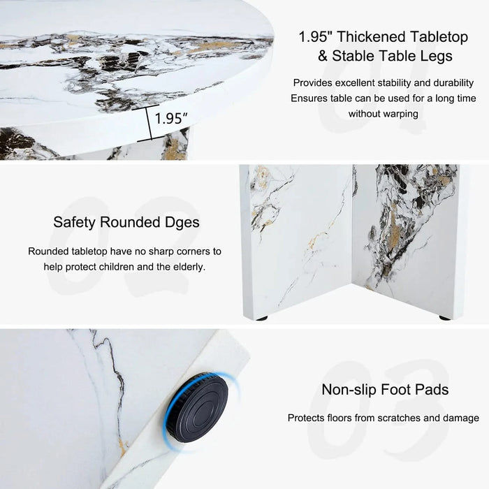 Round Dining Table for 4-6, 42 Inch Modern Kitchen Table Small Dinner Table MDF Kitchen Dinning Table for Cafe Restaurant Wine Bar Home Office Conference (Only Table) Default -DTYStore