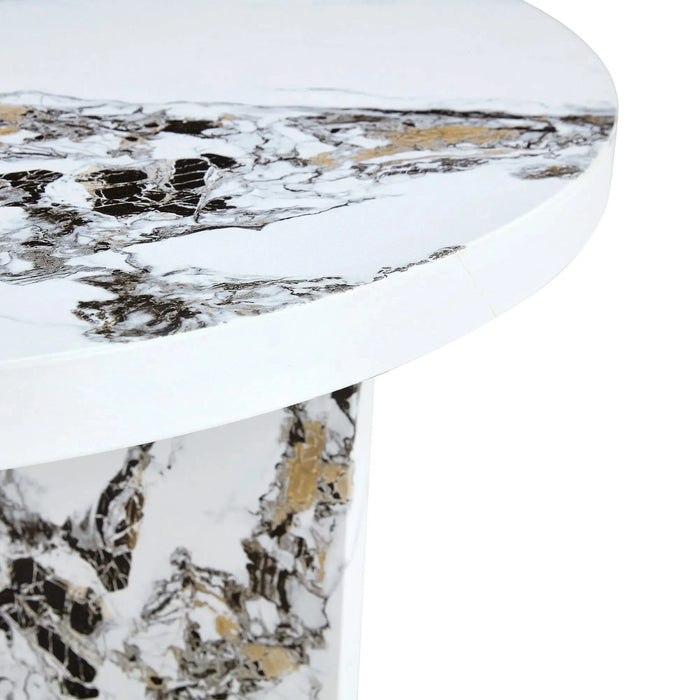 Round Dining Table for 4-6, 42 Inch Modern Kitchen Table Small Dinner Table MDF Kitchen Dinning Table for Cafe Restaurant Wine Bar Home Office Conference (Only Table) Default -DTYStore