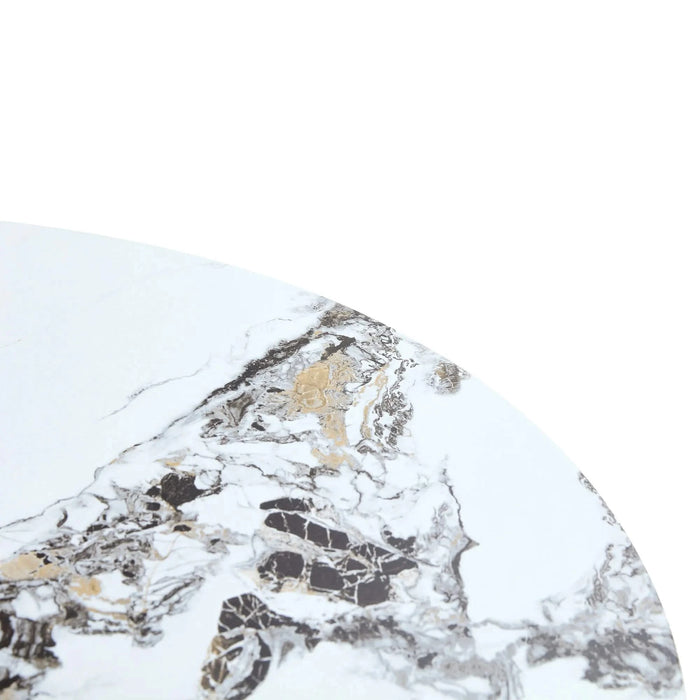 Round Dining Table for 4-6, 42 Inch Modern Kitchen Table Small Dinner Table MDF Kitchen Dinning Table for Cafe Restaurant Wine Bar Home Office Conference (Only Table) Default -DTYStore