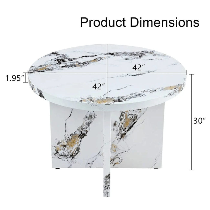 Round Dining Table for 4-6, 42 Inch Modern Kitchen Table Small Dinner Table MDF Kitchen Dinning Table for Cafe Restaurant Wine Bar Home Office Conference (Only Table) Default -DTYStore