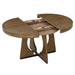 Round Dining Table for 4 with Chairs Set, Extendable Dining Table Set with 16' Removable Middle Leaf, 5 Piece Retro Dining Table Set Unique Geometric Design for Kitchen, Dining Room (Walnut) Default -DTYStore