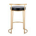 Round Fuji 26' Contemporary Fixed-Height Counter Stool in Gold Metal and Black Faux Leather by LumiSource - Set of 2 Default -DTYStore