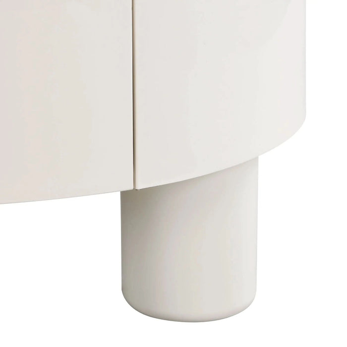 Round Nesting Coffee Table Set of 2, Coffee Table with Storage Drawer, White Plastic Center Table for Living Room, Large 27.56'', Small 19.69'' Default -DTYStore