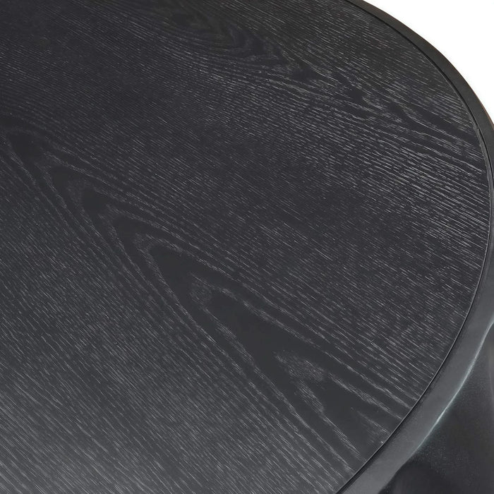 Round Solid Wood Carved Coffee Table with Elegant Sculptural Design Default -DTYStore