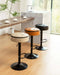 Round Storage Bar Stool Set of 2, Brown Faux Leather Height Adjustable Barstool, 360°Counter Height Swivel Stool, Armless Bar Chair with Metal Frame for Kitchen Counter Dining Living Room Default -DTYStore