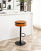 Round Storage Bar Stool Set of 2, Brown Faux Leather Height Adjustable Barstool, 360°Counter Height Swivel Stool, Armless Bar Chair with Metal Frame for Kitchen Counter Dining Living Room Default -DTYStore