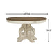 Round Traditional Pedestal Dining Table in Antique White Finish Default -DTYStore