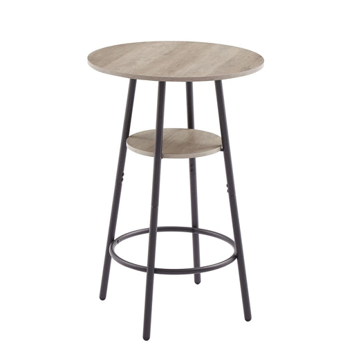 Round bar stool set with shelf, upholstered stool with backrest Grey, 23.62'' W x 23.62'' D x 35.43'' H. Default -DTYStore