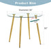 Round dining table with glass top, gilded metal legs, exquisite living, starting from the details, the gold legs show an extraordinary texture, which is the finishing touch to your home.36*36 Default -DTYStore