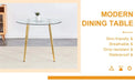 Round dining table with glass top, gilded metal legs, exquisite living, starting from the details, the gold legs show an extraordinary texture, which is the finishing touch to your home.36*36 Default -DTYStore