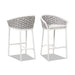 Rowan 27.5' Rope Barrel Low Back Patio Counter Stool, Set of 2, Optic White Acrylic Default -DTYStore