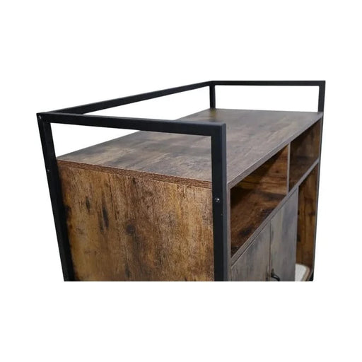 Rustic Brown Wooden Cat Litter Box Enclosure, Spacious Hidden Cat Litter Box with Scratching Mat Furniture for Bedroom, Bathroom, Living Room-31.9'x17.7'x31.4', 61 lbs Default -DTYStore