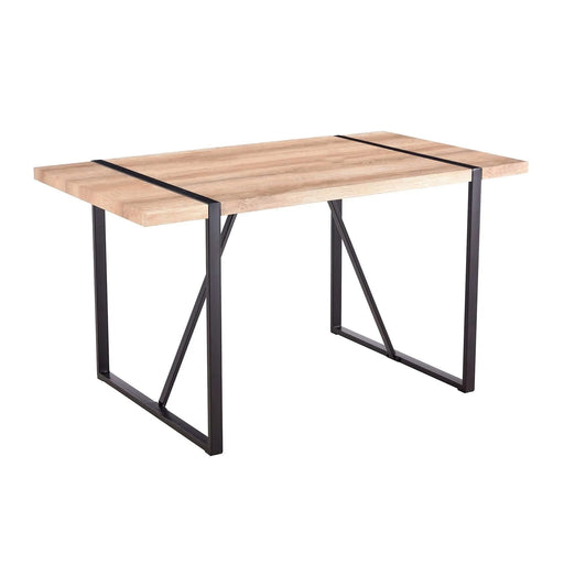Rustic Industrial Rectangular Wood Dining Table For 4-6 Person, With 1.5' Thick Engineered Wood color Tabletop and Black Metal Legs,Desk For Kitchen Dining Living Room, 55.1' x 31.4'x 29.9'1529W115172 Default -DTYStore