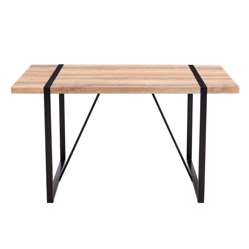 Rustic Industrial Rectangular Wood Dining Table For 4-6 Person, With 1.5' Thick Engineered Wood color Tabletop and Black Metal Legs,Desk For Kitchen Dining Living Room, 55.1' x 31.4'x 29.9'1529W115172 Default -DTYStore