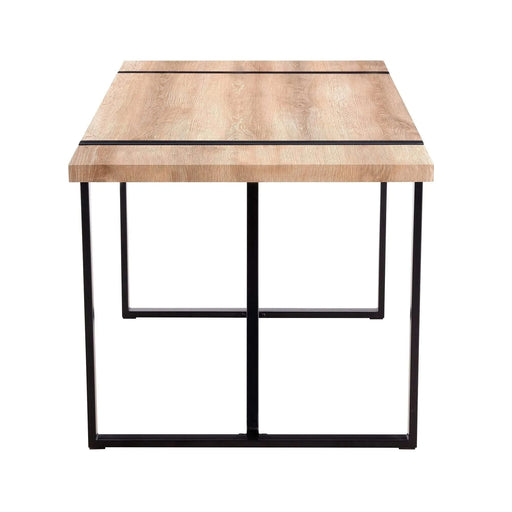 Rustic Industrial Rectangular Wood Dining Table For 4-6 Person, With 1.5' Thick Engineered Wood color Tabletop and Black Metal Legs,Desk For Kitchen Dining Living Room, 55.1' x 31.4'x 29.9'1529W115172 Default -DTYStore