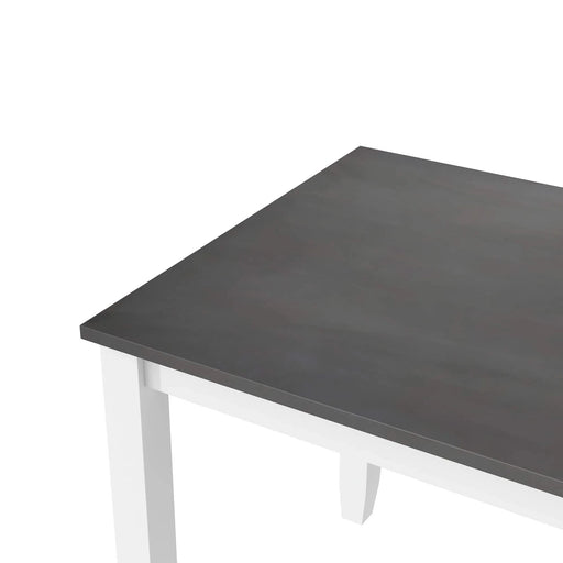 Rustic Minimalist Wood 5-Piece Dining Table Set with 4 X-Back Chairs for Small Places, Gray Default -DTYStore