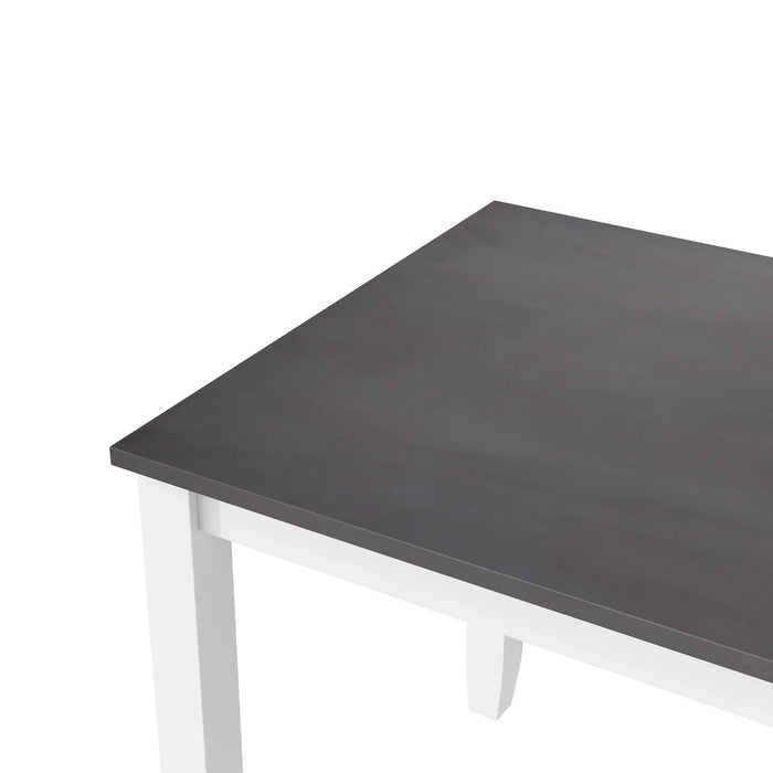 Rustic Minimalist Wood 5-Piece Dining Table Set with 4 X-Back Chairs for Small Places, Gray Default -DTYStore