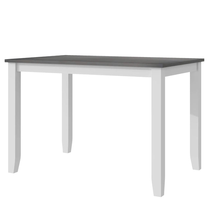 Rustic Minimalist Wood 5-Piece Dining Table Set with 4 X-Back Chairs for Small Places, Gray Default -DTYStore