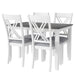 Rustic Minimalist Wood 5-Piece Dining Table Set with 4 X-Back Chairs for Small Places, Gray Default -DTYStore