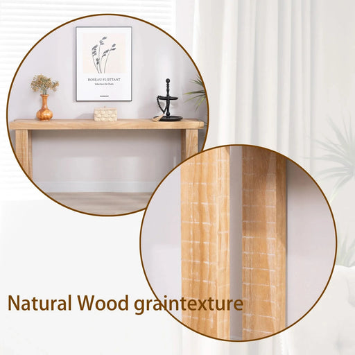 Rustic Natural Wood Console Table – 77'Entryway Table with Modern Farmhouse Design – Long Narrow Sofa Table for Living Room, Hallway, or Behind Couch – Light Wood Finish Default -DTYStore