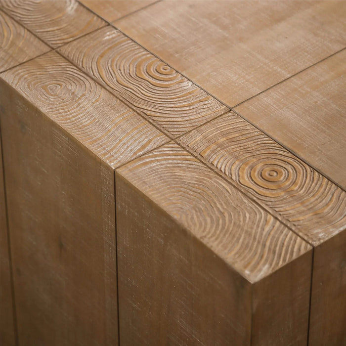 Rustic Wood Coffee Table, 49in Modern Farmhouse Rectangular Table for Living Room Default -DTYStore