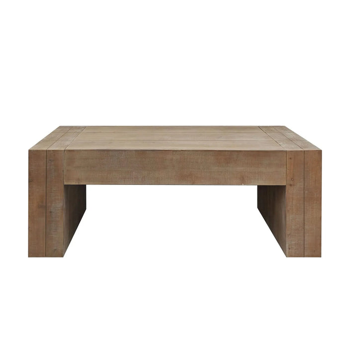 Rustic Wood Coffee Table, 49in Modern Farmhouse Rectangular Table for Living Room Default -DTYStore