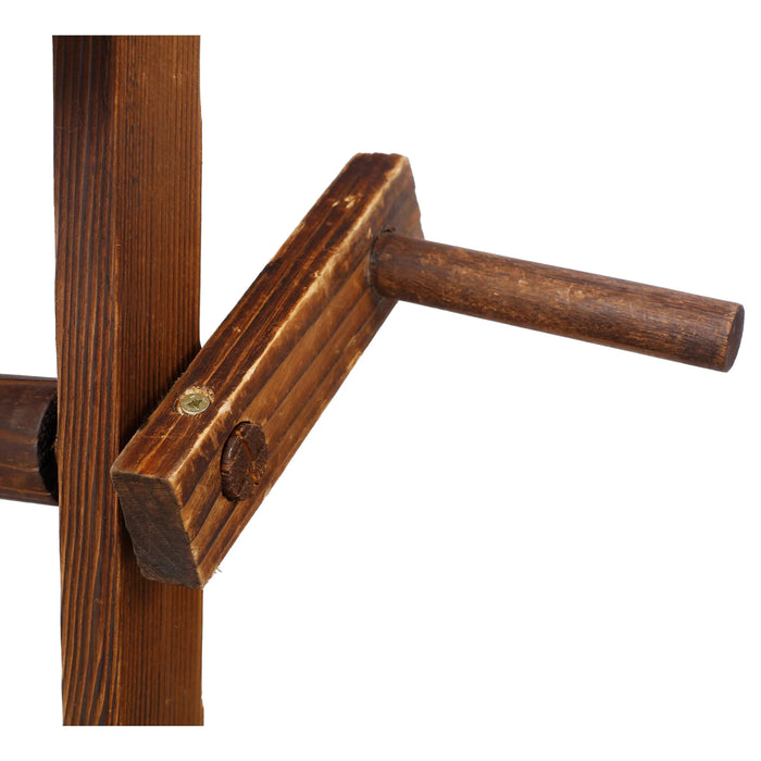 Rustic Wooden Wishing Well Planter Outdoor Home Décor for Patio, Garden, Yard w/Hanging Bucket Default -DTYStore