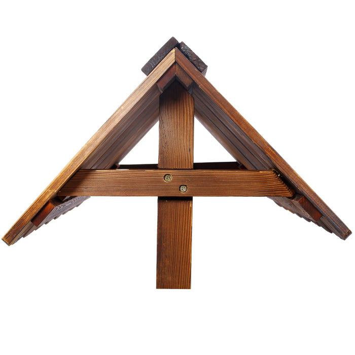 Rustic Wooden Wishing Well Planter Outdoor Home Décor for Patio, Garden, Yard w/Hanging Bucket Default -DTYStore