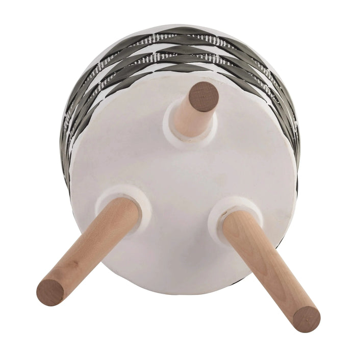 S/2 10/12' DIAMOND PLANTER W/ WOOD LEGS, BLACK(KD) Default -DTYStore