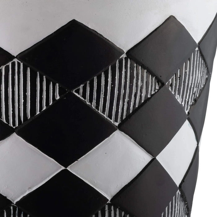 S/2 10/12' DIAMOND PLANTER W/ WOOD LEGS, BLACK(KD) Default -DTYStore