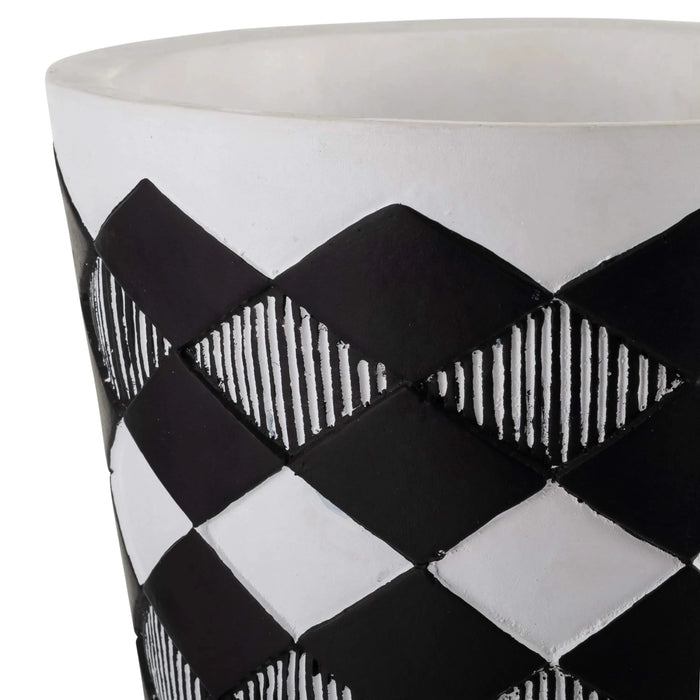 S/2 10/12' DIAMOND PLANTER W/ WOOD LEGS, BLACK(KD) Default -DTYStore