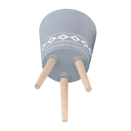 S/2 10/12' DIAMOND PLANTER W/ WOOD LEGS, GRAY (KD) Default -DTYStore