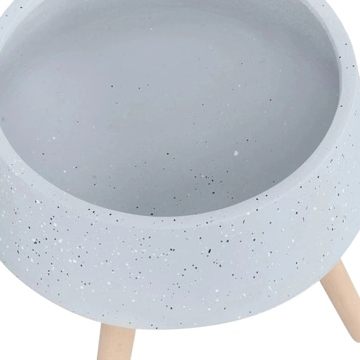 S/2 11/15' TERRAZZO PLANTER W/ WOOD LEGS, GRAY Default -DTYStore