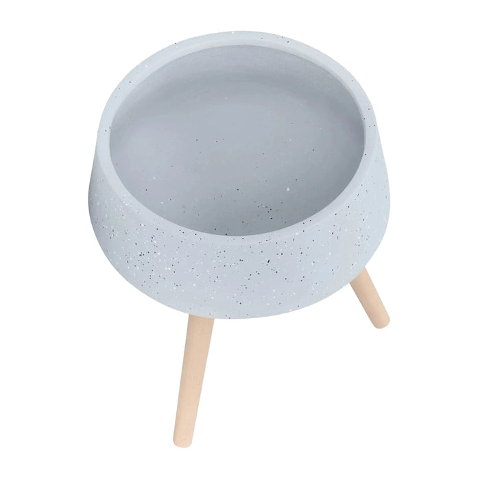 S/2 11/15' TERRAZZO PLANTER W/ WOOD LEGS, GRAY Default -DTYStore