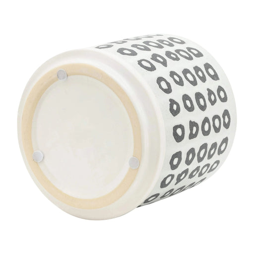 S/2 5/6' AZTEC PLANTER W/ SAUCER, BLACK Default -DTYStore