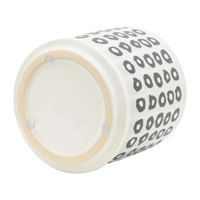 S/2 5/6' AZTEC PLANTER W/ SAUCER, BLACK Default -DTYStore