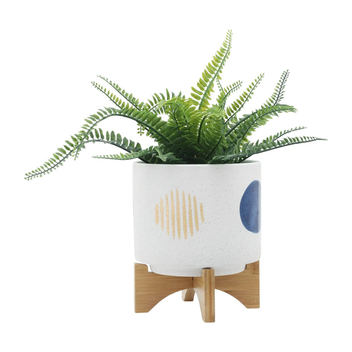 S/2 5/8' FUNKY PLANTER W/ STAND, WHITE Default -DTYStore